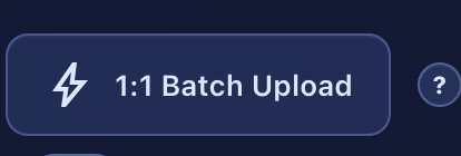 1:1 Batch Upload button with lightning icon